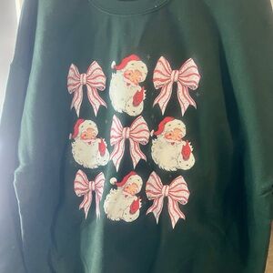 Festive Green Santa Sweatshirt